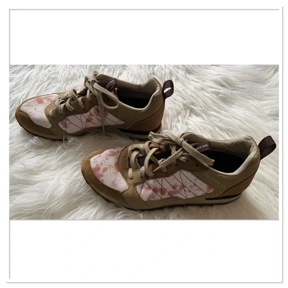 Merrell Alpine Sneaker Lightweight Suede Leather Pink Tan Size 9 - Picture 6 of 16